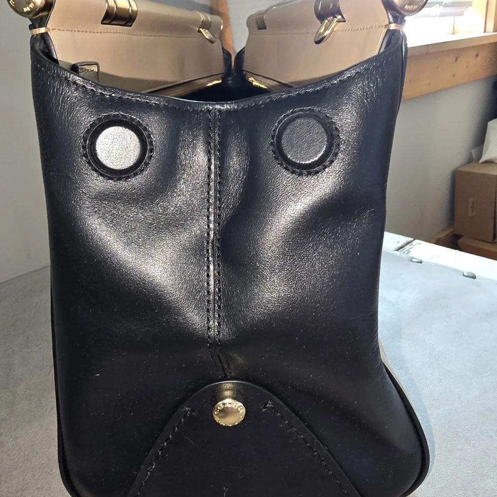 Coach‎ Grace Black and Tan Leather Satchel & Dusty NWOT
